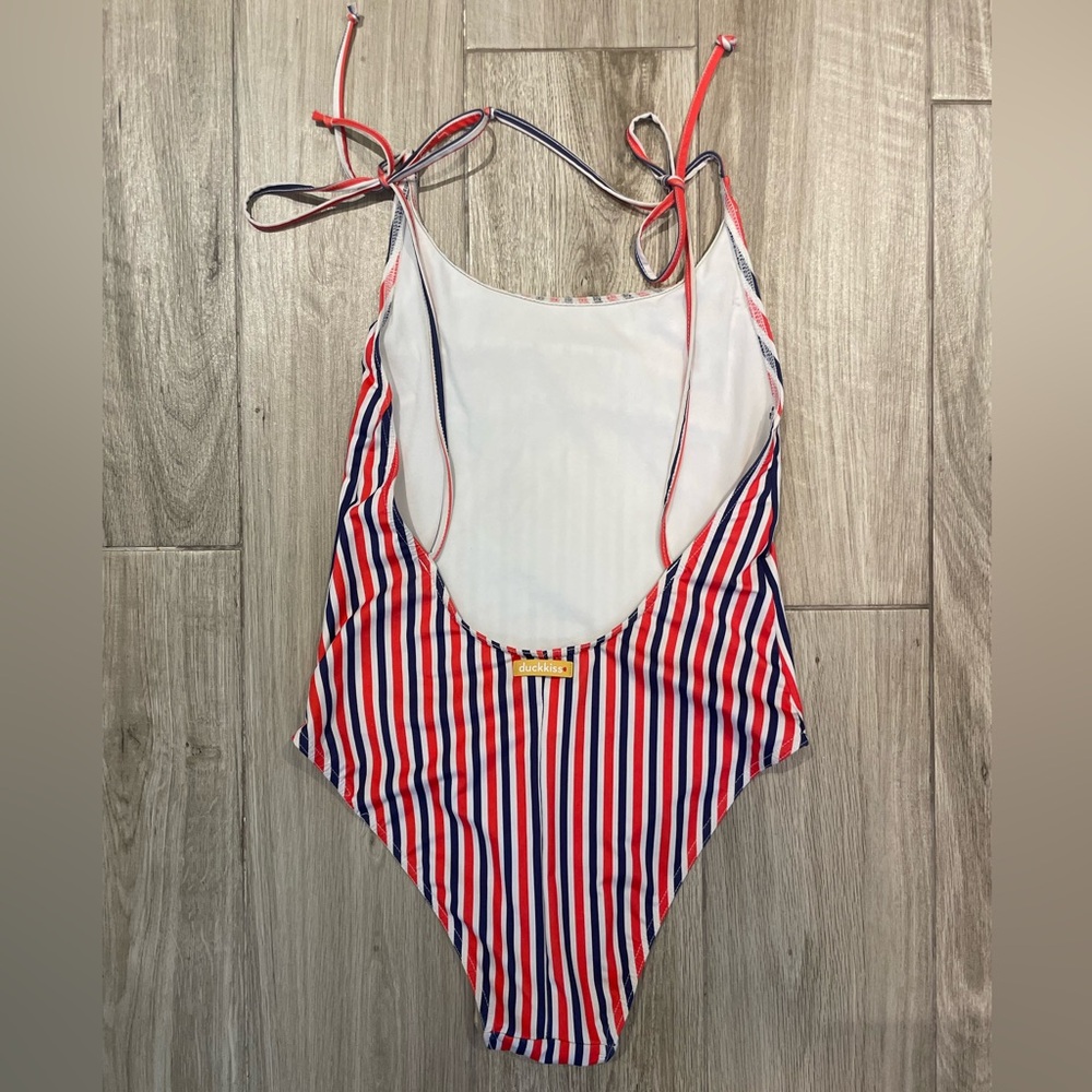 Duckkiss red white and blue one piece with adjustable tie  straps size S  Spain